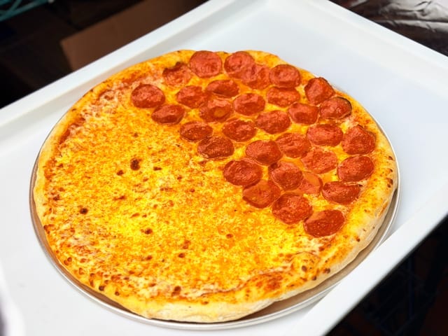 Half-Half Whole Pizza.