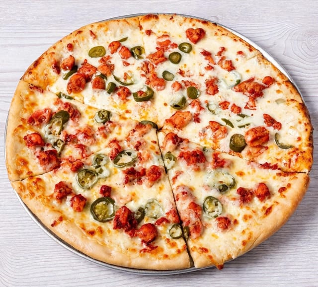 Tandoori Chicken Whole Pizza.